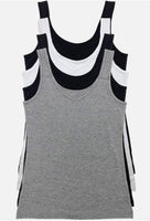 
              Felina Women Reversible Cotton Tank Tops 4-Pack, White, Gray, 2x Black Medium
            