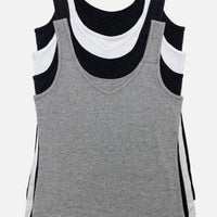 Felina Women Reversible Cotton Tank Tops 4-Pack, White, Gray, 2x Black Medium