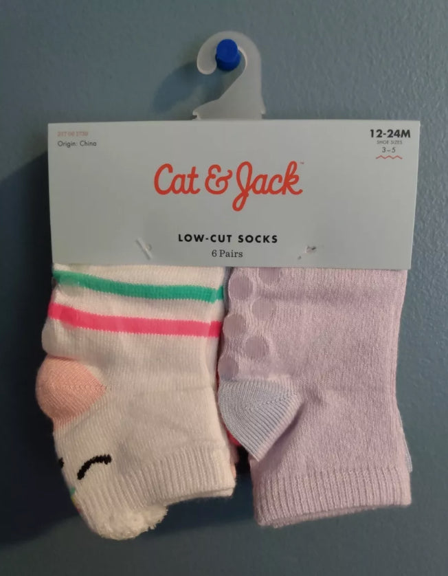 Baby Girls' Dinosaur Low Cut Socks - Cat & Jack 12-24M/ MM