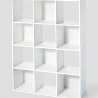 with 11" 12 Cube Organizer Shelf White - Room Essentials™: Bookshelf Storage Cubbies,
