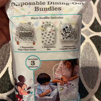 Disney Baby Disposable Dining-Out Bundles High Chair Cover Bib Placemat New NIP/ MM