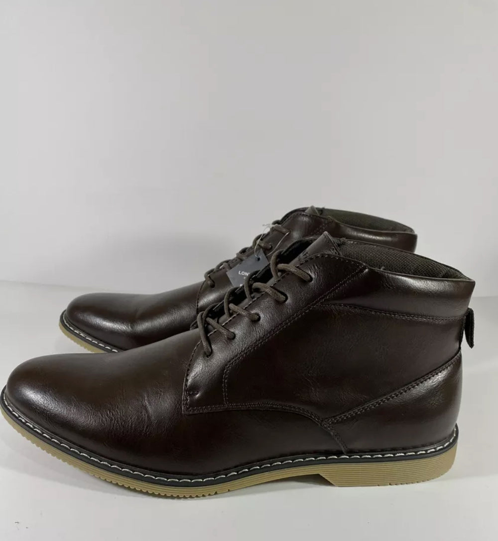London Fog Collection Men's Dark Brown Boots Shoes CHUKKA CL30578M Size 10 ½
