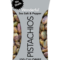 Wonderful Pistachios No Shells, Sea Salt & Pepper Flavored Nuts 0.75oz (21g) DLC: Jui26