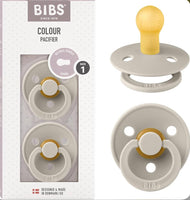 
              Bibs Colour Latex Pacifier - 0-6m - Size 1 - 2pk - Iron/Sand
            