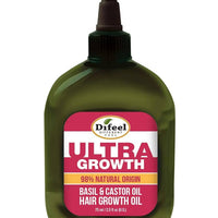 Difeel Ultra Hair Growth Oil Infused with Basil and Castor Oil 2.5 ounce 75 ml