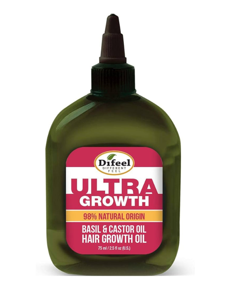 Difeel Ultra Hair Growth Oil Infused with Basil and Castor Oil 2.5 ounce 75 ml
