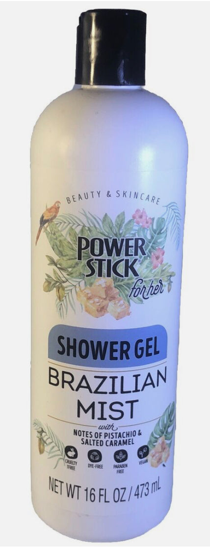 SHIPS N 24 HOURS-Power Stick For Her Shower Gel,Brazilian Mist,16FL OZ-Brand New 473ml
