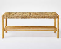 
              Bench with Woven Frame Light Brown - Threshold™ designed with Studio McGee: Ash Frame, Rectangle Shape, No Upholstery
            