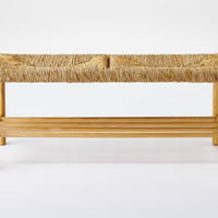 Bench with Woven Frame Light Brown - Threshold™ designed with Studio McGee: Ash Frame, Rectangle Shape, No Upholstery