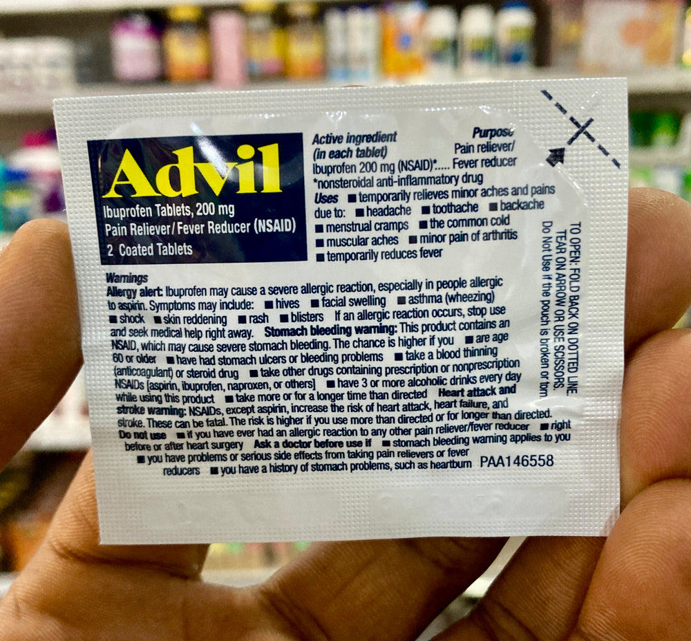 Advil Ibuprofen Tablets 200mg 2ct. DLC: JUIN2025