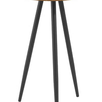 Walker Edison Vera Modern Glam Round -Side Table, 16 Inch, Black