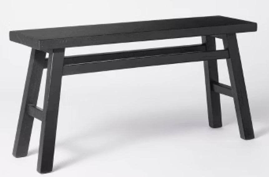 Thatcher Wood Bench Black - Threshold designed with Studio McGee: Entryway Seating, Narrow Profile, Rubberwood Frame LPEU844676