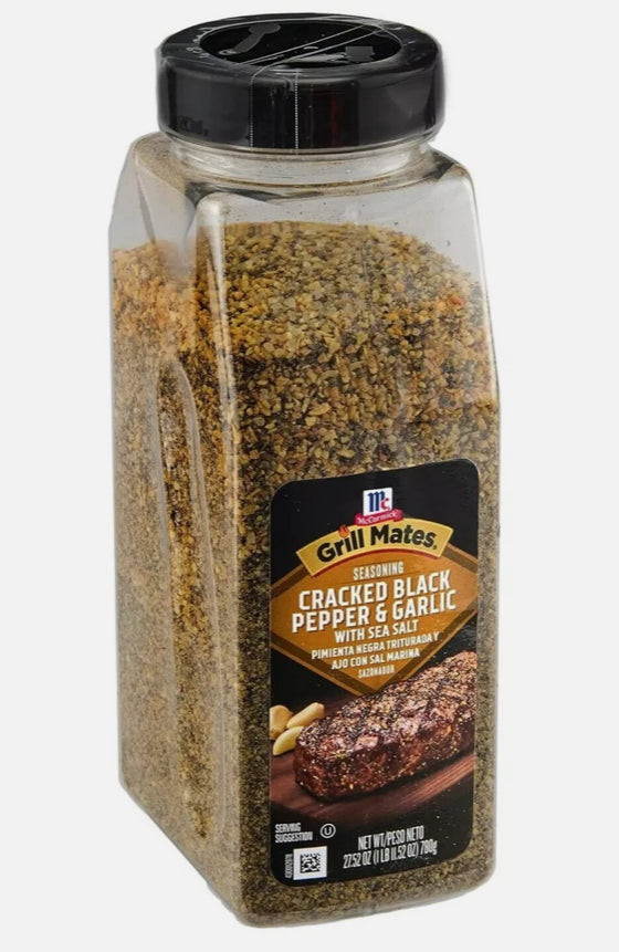 McCormick Grill Mates Cracked Black Pepper & Garlic with Sea Salt Seasoning
(780g)