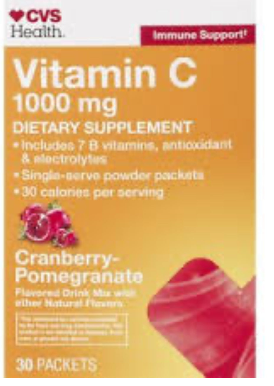 CVS Health Immune Support Vitamin C Drink Packets, Strawberry Kiwi, (30 ct) DLC: Nov26