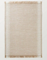 
              5'x7' Wide Border Stripe Handmade Woven Area Rug Tan/Cream - Hearth & Hand™ with (2m x 1m60)
            