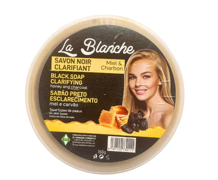 La Blanche Savon Noir Clarifiant miel & Charbon 760g