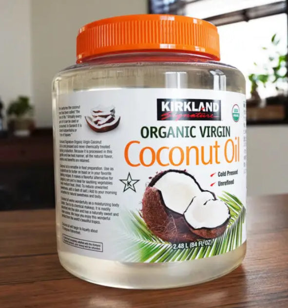 L'huile de noix de coco biologique de Costco est pressée à froid et non raffinée  (2.48 L) DLC: 23 Août25