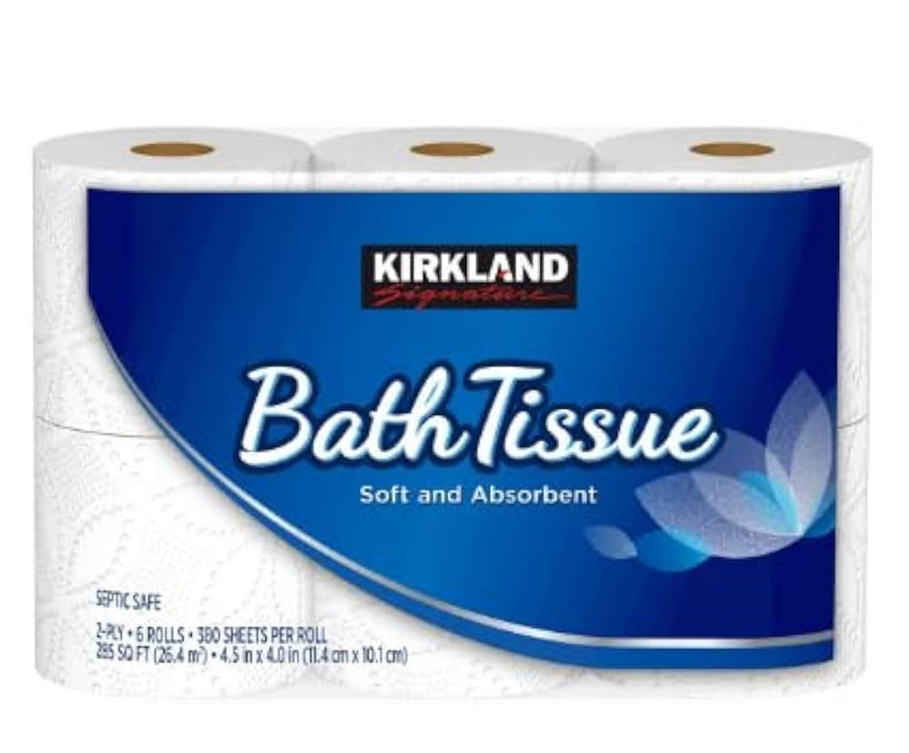 Generic BLUE RIBBON Kirkland Signature 2-Ply Bath Tissue, 6 Rolls 380 Sheets Per Roll