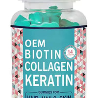 Biotin Collagen Keratin Gummies- 60 Flavoured Gummies- Support Hair Skin &Nails DLC: Déc25
