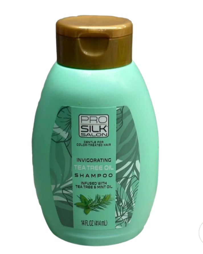 PRO SILK SALON SHAMPOO INFUSED WITH TEA TREE & MINT OIL, 414ML