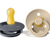 Bibs Colour Latex Pacifier - 0-6m - Size 1 - 2pk - Iron/Sand