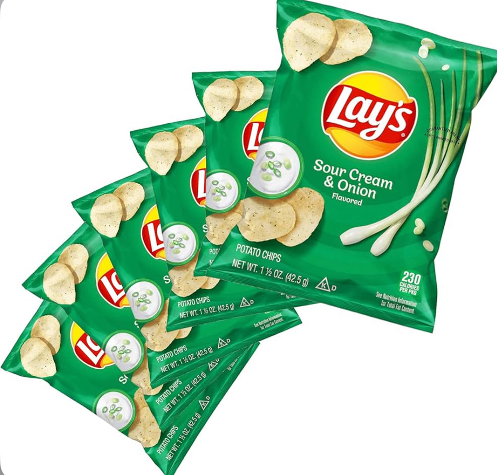 Lay's - Papas fritas con sabor a crema agria y cebolla (42.5 g) DLC: Oct24