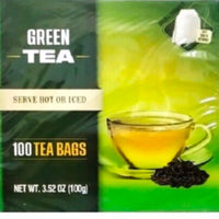 Green Tea Pure Ceylon Tea from Sri Lanka, 100 Tea Bags 100g DLC: Fev27