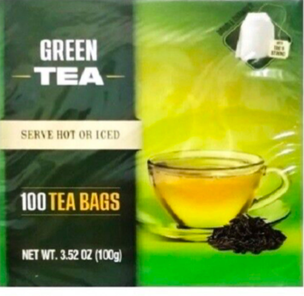 Green Tea Pure Ceylon Tea from Sri Lanka, 100 Tea Bags 100g DLC: Fev27