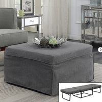 
              Designs4Comfort Folding Bed Ottoman Soft Gray Fabric - Breighton Home
            