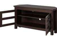 
              Walker Edison Modern Farmhouse Wood Corner Universal TV Stand for TV's up to 50" Flat Screen Living Room Storage Entertainment Center, 44 Inch, Espresso Brown
            