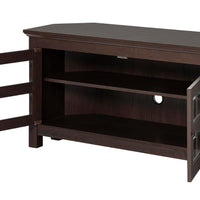 Walker Edison Modern Farmhouse Wood Corner Universal TV Stand for TV's up to 50" Flat Screen Living Room Storage Entertainment Center, 44 Inch, Espresso Brown