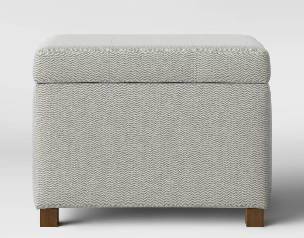 Essex Single Storage Ottoman Linen - Threshold: Upholstered Bench, Foot Stool, No Assembly Required