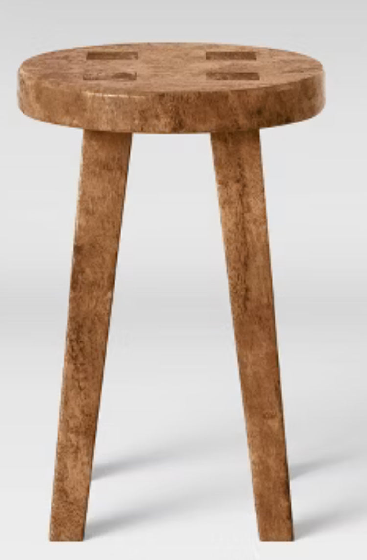 Woodland Tall Carved Wood Table Brown - Threshold