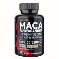 MACA ASHWAGANDHA L-ARGININE, ZINC SHILAJIT & SEAMOSS" de la marque SXNWSN, formulé pour les hommes (60 capsules) DLC: Mars27