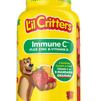 L'il Critters Kids Immune C Gummy Supplement with Vitamin C, Zinc and Vitamin D3 for Immune Support, 190 ct (95-190 day supply), 4 delicious flavors from America’s Number One Gummy Vitamin Brand DLC Fev26