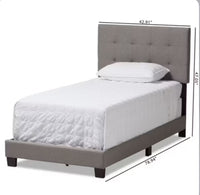 
              Twin Brookfield Modern and Contemporary Fabric Upholstered Bed - Baxton Studio 1 place
            