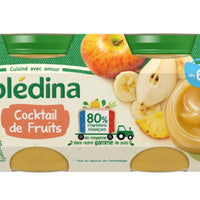 Bledina Compotes bébé dès 6 mois, cocktail de fruits 4pcs DLC: Sept26