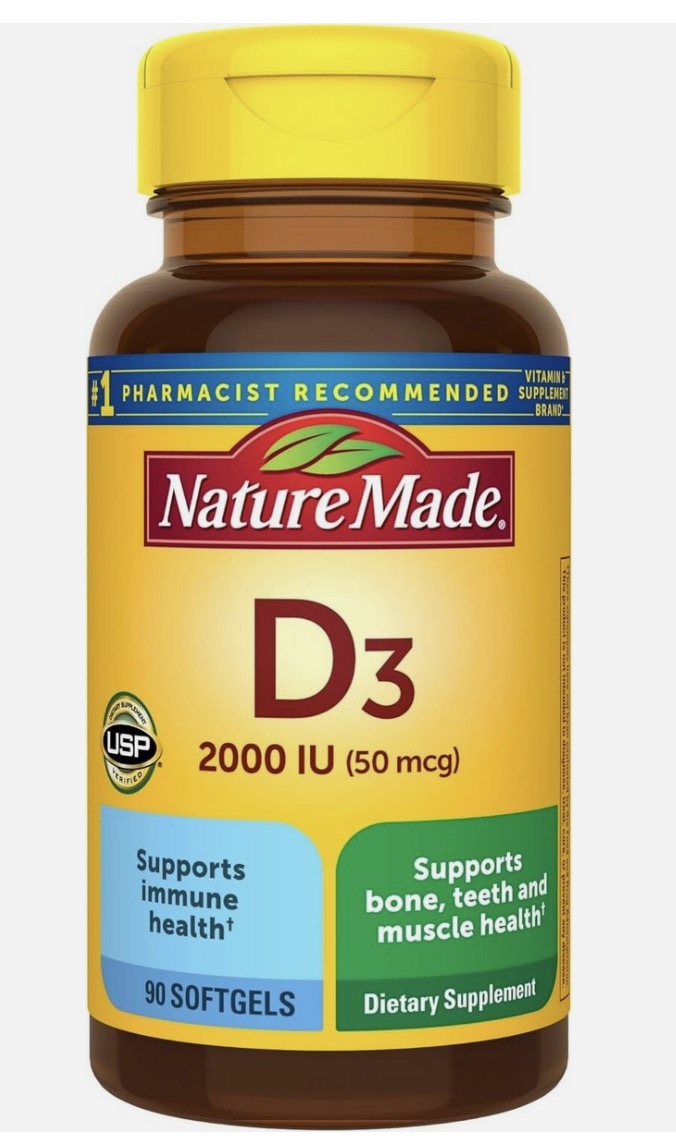 Nature Made D3 2000 IU 50 mcg (90 Softgels) DLC: 12/27