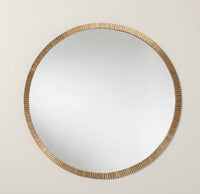 
              Pleated Brass Round Wall Mirror Antique Finish - Hearth & Hand™ with Magnolia
            