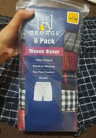 
              George Men's Moisture-Wicking Stretch Woven Boxers, 6-Pack, Sizes L
            
