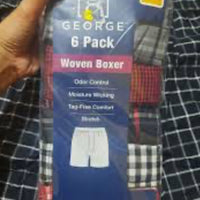 George Men's Moisture-Wicking Stretch Woven Boxers, 6-Pack, Sizes L