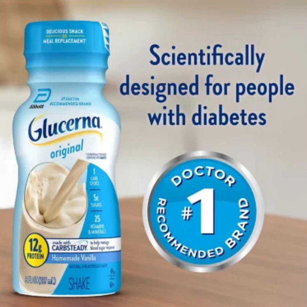 Glucerna 12g Protein Small Meal Replacement Shake, Homemade Vanilla 8 fl. oz., OCT25