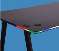 
              Gaming Desk with LED Lights and Headphone Holder Black - Room Essentials
            