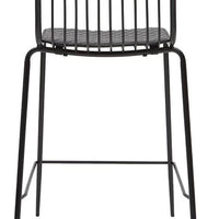 Miliboo Tabourets de Bar Design en métal Noir avec Coussin 65 cm