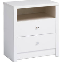Calla Tall 2 Drawer Nightstand White - Prepac LPFN841344