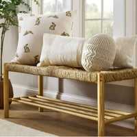 Bench with Woven Frame Light Brown - Threshold™ designed with Studio McGee: Ash Frame, Rectangle Shape, No Upholstery