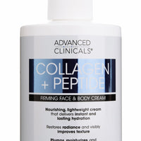 Advanced Clinicals Collagen Lotion + Peptide Cream Dry Skin Rescue Face & Body Moisturizing Skin Care Cream To Lift Firm & Tighten Anti Aging Skincare Moisturizer Hydrates Skin Large 15 Fl Oz
