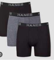 
              Hanes Premium Men's Long Leg Boxer Briefs with Anti Chafing Total Support Pouch 3pk - Black/Gray/ Size M
            