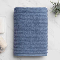 
              WelHome 100% Cotton Bumpy Textured Bath Towel Blue
            