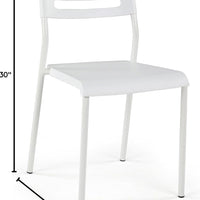 Desk/Writing Chair White - Humble Crew: Metal Frame, Stackable, for Home Office & Small Spaces LPEU844907